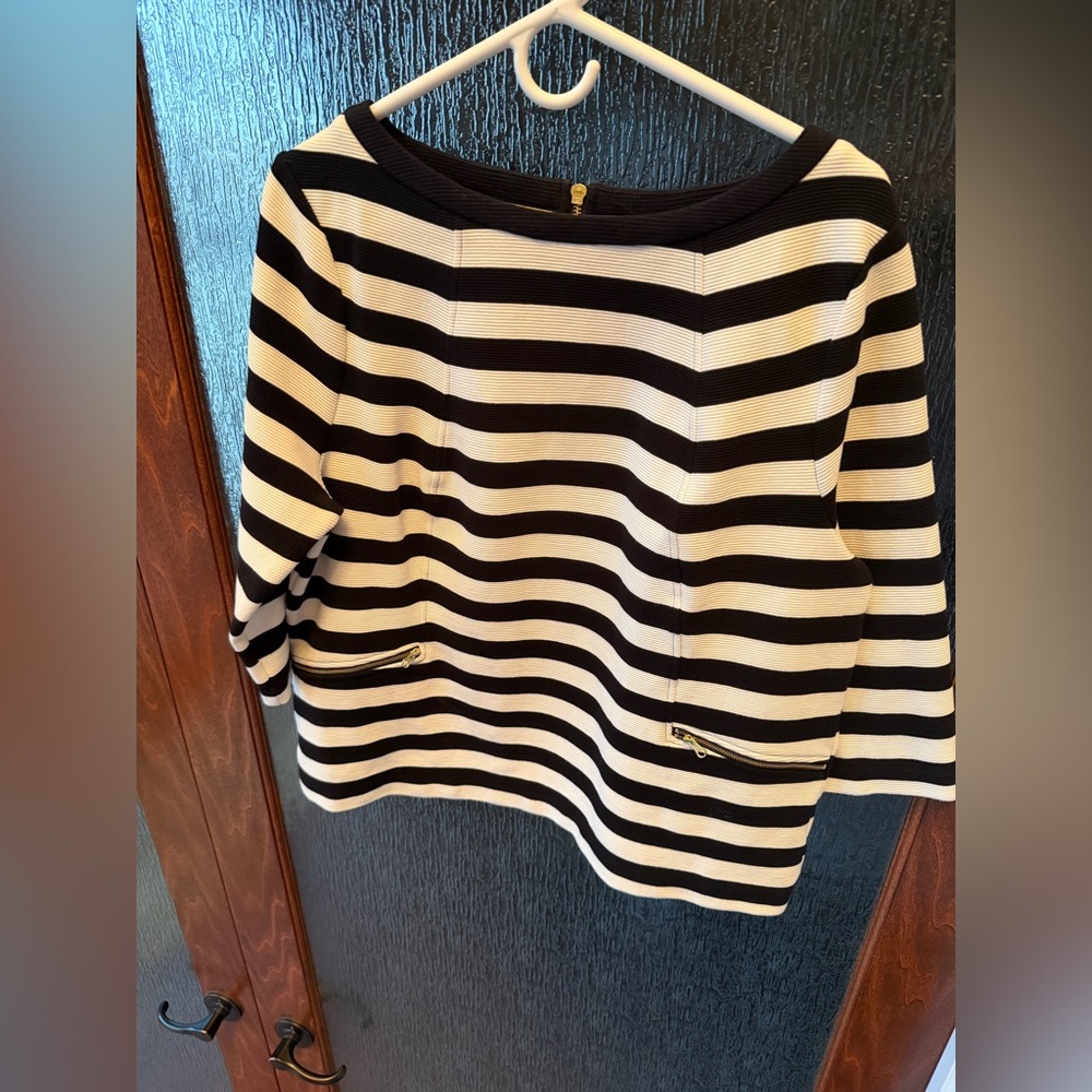 Boden Black and White Striped Sweater